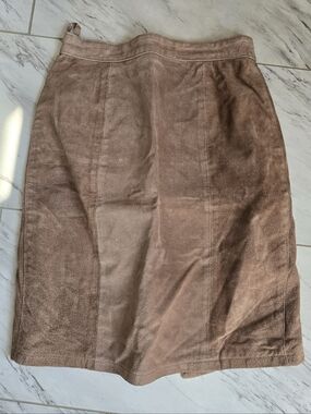 Vintage Global Identity 100% Leather Mini Skirt – Tan | Size 5/6